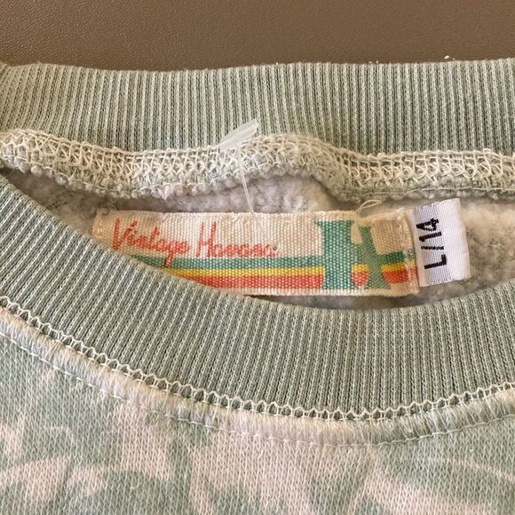 Vintage Havana Girls Sweatshirt in  Mint & White Tropical Print. Size L (14). - Picture 6 of 8